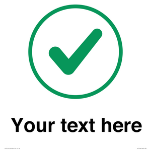 Custom plain background, green tick in circle sign